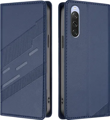 Obrázek produktu pro Pouzdro pro Sony Xperia 10 V,Polyuretankožené peněženkové pouzdro s přihrádkou na karty a funkcí stojánku Blau