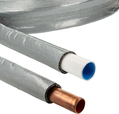 Produktbild von tecuro Vlies - Rohrisolierung Ø 35 x 4 mm Dämmstärke, mit reißfester PE-Schutzfolie - Meterware