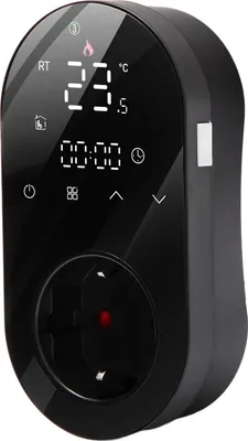 Produktbild von WiFi-Digitalthermostat-Steckdose, 16A, Tuya-App-Steuerung, Sprachsteuerung, Temperaturregler, 5+1+1 Zeitprogramme und Heizungs-/Kühlungsmodus