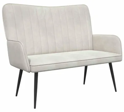Obrázok produktu pre vidaXL Dvojmiestna pohovka, krémová, 115 x 61 x 87 cm, zamat (V)