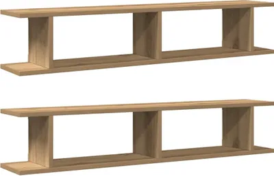 Obrázek produktu pro vidaXL Nástěnné police 2 ks. Řemeslný dub 105x18x20 cm Materiál na bázi dřeva