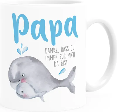 Produktbild von Kaffee-Tasse Danke dass du immer für mich da bist Geschenk für Mama Papa Muttertag Vatertag SpecialMe® Papa weiß Keramik-Tasse