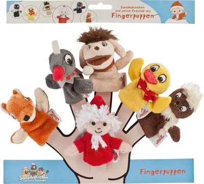 Produktbild von Heunec 986176 - Sandmann und Freunde, Fingerpuppen Set, 6 Stück 4001750986176