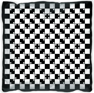 Produktbild von Wallario Premium Kissen, weiche Oberfläche, mit Motiv Optische Täuschung - Illusion - schwarz weiß, Größe: 60 x 60 cm, mit weißer Rückseite