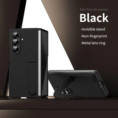 Immagine prodotto di Custodia per Samsung Galaxy Z Fold 7 con protezione dello schermo, supporto e protezione della fotocamera integrati Nero