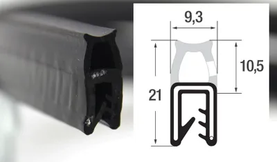 Produktbild von DO2 - EPDM Kantenschutz Dichtungs Profil Gummi Dichtung oben - Klemmbereich 1 - 3 mm