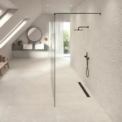 Productafbeelding van CASA39, porseleinen vloertegel met steeneffect, kleur wit, afmeting 60x120 cm, merk Ergon Oros Stone
