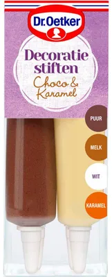 Produktbild von Dr. Oetker Decoratiestiften Schokolade & Karamell, 76 g – Dekorstifte für Kuchen & Desserts