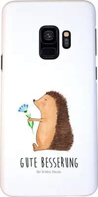 Produktbild von Mr. & Mrs. Panda Samsung Galaxy S9 Handyhülle Igel Blumen - Weiß - Geschenk, Smartphone Hülle, Handy Schutzhülle, Genesungswünsche, Besuch, Cover, Lustige Sprüche, krank