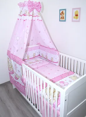 Produktbild von Primawela-Baby Bettwäsche Set- 5 teiliges Set mit Vollstoff Himmel Bettset Nestchen - 3.Sweet  Rosa