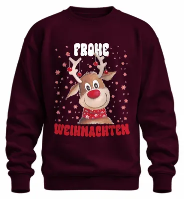Immagine prodotto di Merry Christmas Carino Cervo Renna - Natale Natale Maglione Unisex, Borgogna, S
