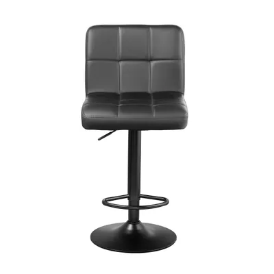 Obrázek produktu pro FURNIFY® Barová stolička ASTA | Nastavitelná výška, barová židle s opěradlem z umělé kůže | Černá