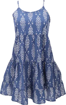 Produktbild von Boho Minikleid, Stufenkleid, Hängerchen - Blau, Damen, Baumwolle, Größe: M
