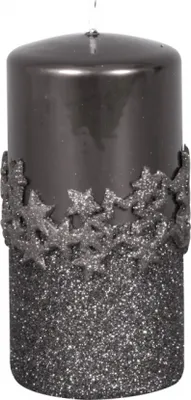 Image de Bougie ICE STAR cylindre de Noël d7x14cm
