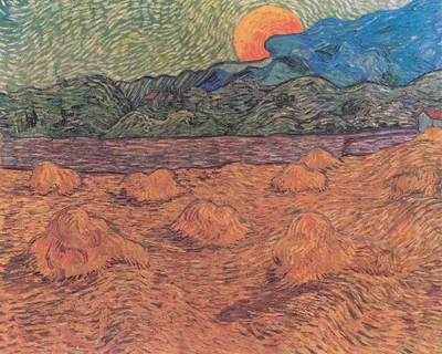 Produktbild von Vincent Van Gogh Kunstdruck Bild - Abendlandschaft Bei Mondaufgang, 1889, Detail (40 x 50 cm)