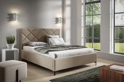 Obrázek produktu pro Čalouněná postel 160x200 ODETA 11 - světle béžová