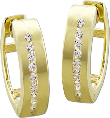 Image de GoldDream or or jaune Créoles Femme 333 or jaune Boucles d'oreilles GDO5121Y