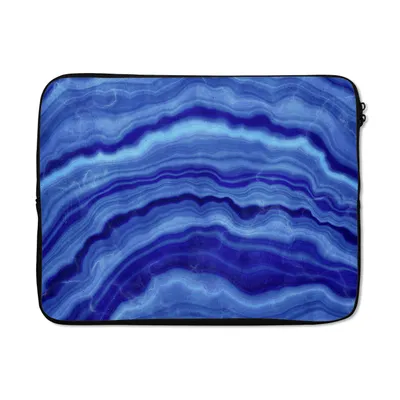 Produktbild von MuchoWow® Laptop Hülle 15 Zoll Achat Stein - Blau Laptoptasche - Laptoptasche - Sleeve - Rundum-Schutz