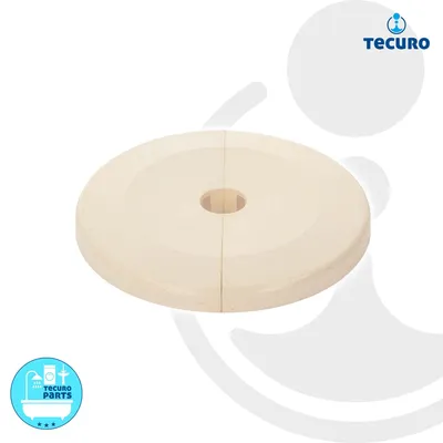 Produktbild von tecuro Scharnierrosette Ø 10 mm x Ø 65 mm x 6,5 mm - Kunststoff ABS weiß