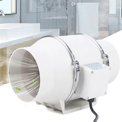Image de ventilateur tubulaire 150mm Ventilateur tubulaire avec roulement à billes Silencieux Pour salle de bain, cuisine, garage, hall