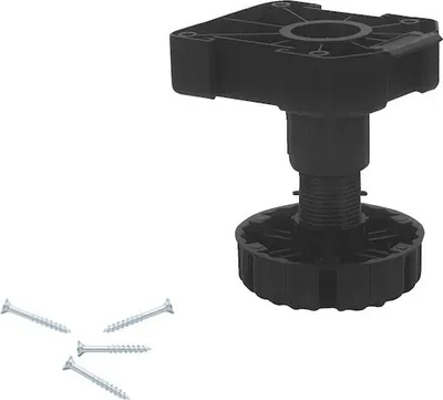 Immagine prodotto di Gamba per mobili 100 mm regolabile in altezza 90-118 mm plastica nera