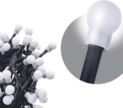 Obrázok produktu pre CHERRY LED vianočná reťaz, 30 m, studená biela, 300 LED diód, vonkajšia a vnútorná, časovač