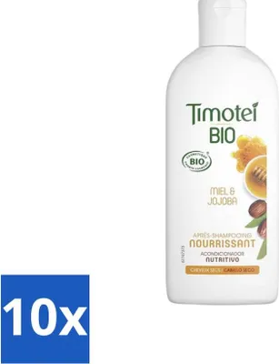 Produktbild von Timotei – Spülung – Honig & Jojoba – Bio – Für trockenes Haar & trockene Kopfhaut – 250 ml - Vorteilspack - 10 Stücke
