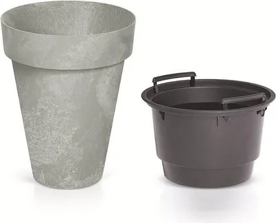 Immagine prodotto di Květináč CUBE SLIM BETON EFFECT s vkladem 35,5 cm - barva: šedá