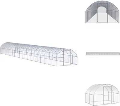 Obrázok produktu pre vidaXL Vonkajší kurník 3x20x2 m Pozinkovaná oceľ - Príbytky a ohrady pre malé zvieratá