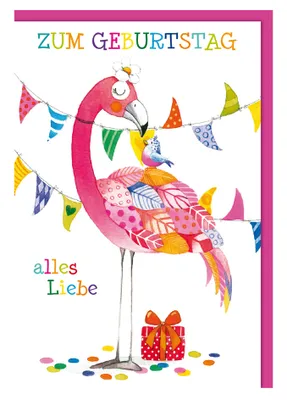 Produktbild von SUSY CARD Geburtstagskarte "Flamingo"