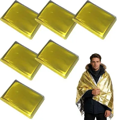 Produktbild von Famanu Notfalldecken Set - Thermische Rettungsdecken - 210x160 cm