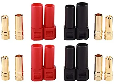 Produktbild von XT150 Stecker-Buchse 4 Paar für RC LiPo Batterien | 6mm Goldkontakte | Kompatibel mit 8AWG | Hitzebeständig, Rot Schwarz, Kunststoff