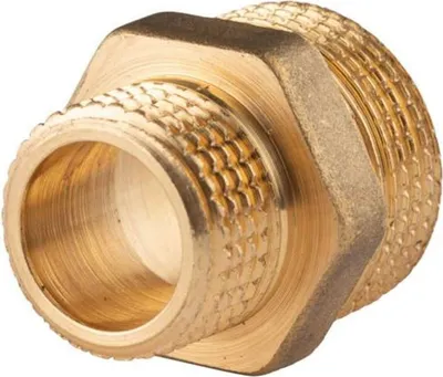 Produktbild von Messing Gewinde-Fitting Reduziernippel 3/4'AG (DN 20) - 1/2'AG (DN 15) - schwere Ausführung