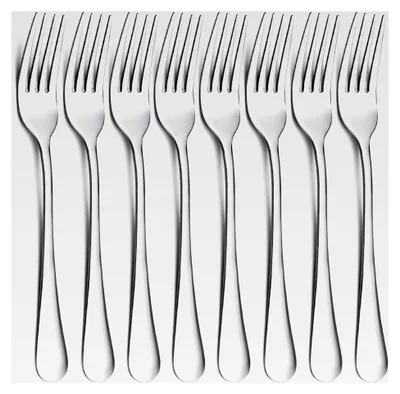 Produktbild von Edelstahl Gabeln Set, 8 Stück, 20,5 cm, Silberne Tafelgabeln, Modernes Besteck, Spülmaschinenfest