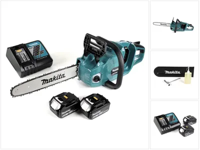 Obrázek produktu pro Makita DUC 355 RG2 Akumulátorová řetězová pila 36V ( 2x18V ) Bezkartáčová 35 cm + 2x 6,0 Ah baterie + nabíječka