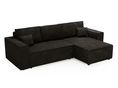 Produktbild von GrainGold 4-Sitzer Ecksofa Prato XL - gepolstertes Ecksofa L mit Schlaffunktion und Bettkasten - Schwarz (Top 100)