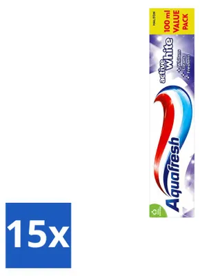Produktbild von 15 x Aquafresh Whitening Zahncreme - Stralend weiße Zähne - 100 ml - Vorteilspackung - 15 Stücke