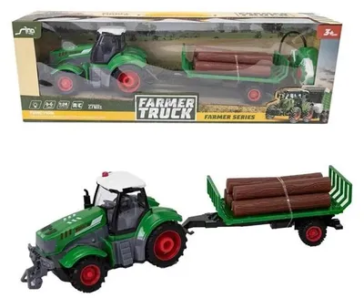 Image de Tracteur radiocommandé avec remorque pour le transport du bois, échelle 1:24 - Askato