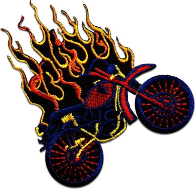 Produktbild von Motorrad Biker - Aufnäher, Bügelbild, Aufbügler, Applikationen, Patches, Flicken, Zum Aufbügeln, Größe: 7,4 x 8,8 cm