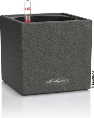Produktbild von LECHUZA-Tischgefäß CANTO Stone 14 Graphitschwarz | Pflanzgefäß mit Bewässerungssystem und Pflanzeinsatz | Naturstein-Optik | 14 x 14 x 13,5 cm | 13472