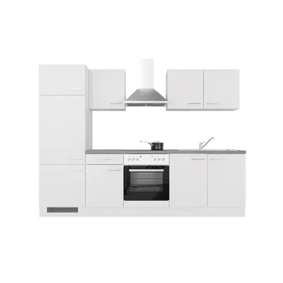 Produktbild von Küchenzeile mit E-Geräten - 270 cm breit - Weiß – Nawa