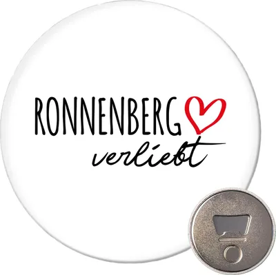 Produktbild von Huuraa Magnet Ronnenberg verliebt 59mm Kühlschrankmagnet rund Flaschenöffner Geschenkidee
