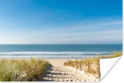 Produktbild von MuchoWow® Poster Strand - Meer - Düne - Sand - Sommer 180x120 cm - Fotoplakat