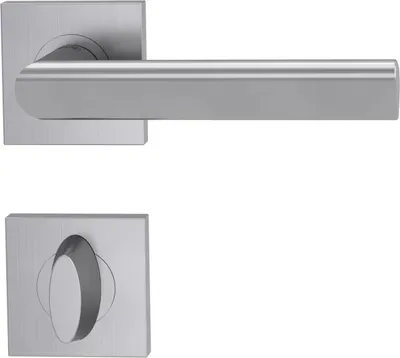 Produktbild von GRIFFWERK Türgriff TRI 134 - Schraubtechnik, eckig, Edelstahl matt WC (Dreh-Schloss)
