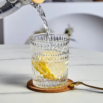 Produktbild von 360Home Glas Retro Kristallglas Whiskyglas Wasserbecher Weinglas Saftbecher Klein 320ml