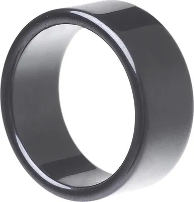 Produktbild von Breiter Ring aus Hämatit grau dunkelgrau schlicht flach glatt Herren Damen Uni Innenumfang 49mm  Ø15.6mm