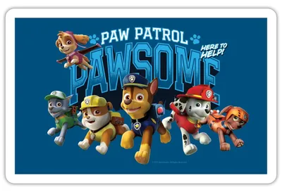 Produktbild von Spreadshirt Paw Patrol Pawsome Team Sticker Aufkleber, 10 x 10 cm, Mattweiß