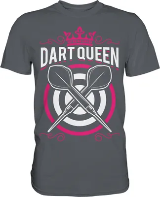 Produktbild von Dart Queen Darts Pfeil Dartscheibe Mädchen T-Shirt – Dark Grey / XXL