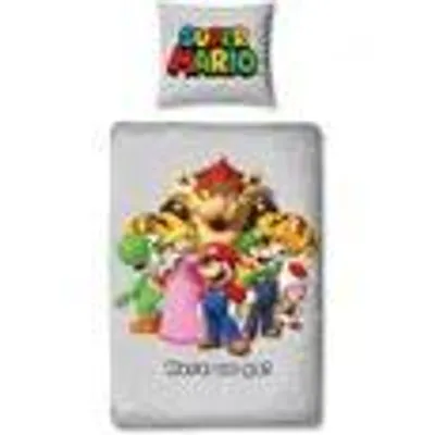 Image de Parure de lit - MARIO BROS - Super Mario et ses amis - Microfibre - 1 housse de couette 140 x 200 cm + 1 taie d'oreiller 63 x 63 cm