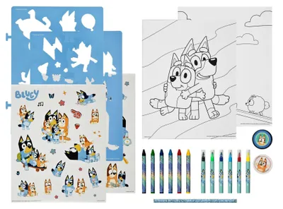 Obrázok produktu pre Šablóna a sada farieb Bluey – 49 ks